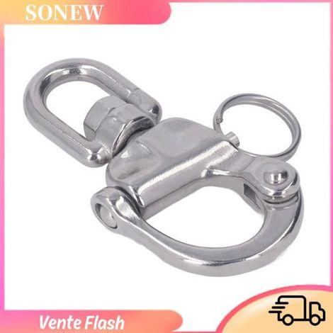 Mousqueton - Acier Inoxydable 316 - Rotation 360 Degrés - Pour Drisse De Spinnaker - 1 Pièce (1/4)