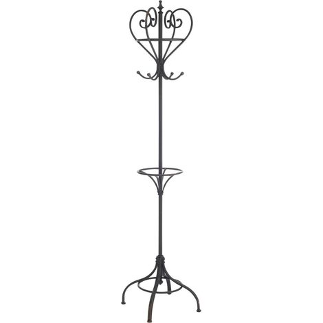 Porte manteau sur pied rond en métal noir design élégant - Noir métal élégant