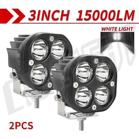 Phares de travail LED CO LIGHT 4 pouces pour voitures et motos, feux de brouillard LED, feux de jour (DRL) pour 4x4, pick-up tout-terrain, quad, SUV (2 pièces, 954H-W) (1/5)