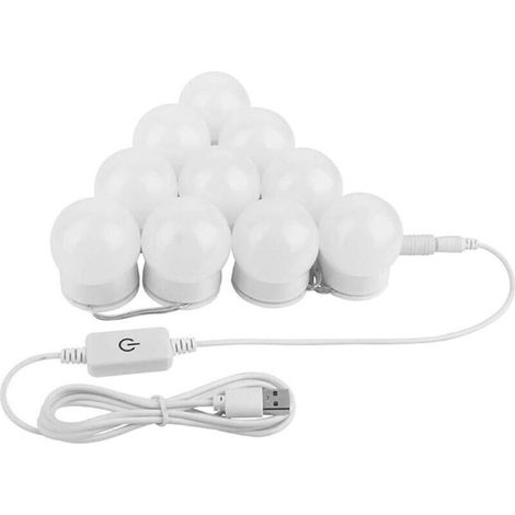 10 stücke LED Spiegel Scheinwerfer Hollywood Stil Spiegel Licht Rosa USB Rohr Swivel Wicklung Saugnapf Glühbirne (1/4)