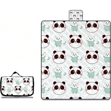 Couverture de pique-nique taille 3XL 200 x 200 cm pour 6 à 8 personnes, couverture de pique-nique imperméable, tapis résistant à l'humidité, tapis de camping, tapis de sol, pliable. (1/5)