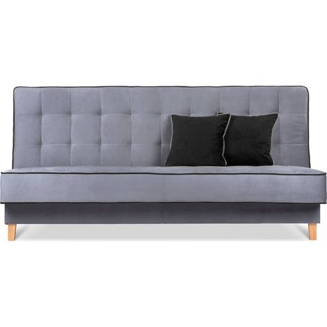 KONSIMO DOZER Schlafsofa 3 Sitzer, grau / schwarz (1/5)