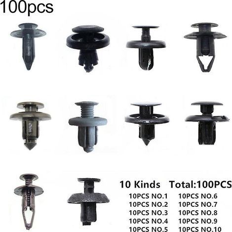 100 pièces en plastique voiture pare-chocs porte panneau garde-boue coffre vis Rivets attache Clips (1/5)