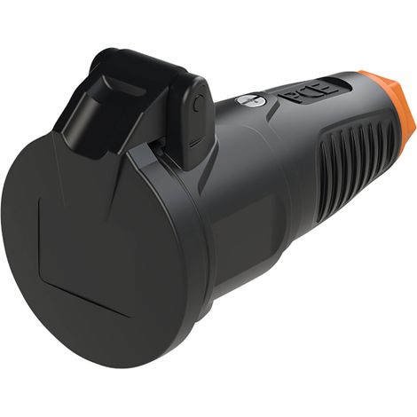 Connecteur à fiche en caoutchouc PCE Taurus2, avec couvercle, noir/orange