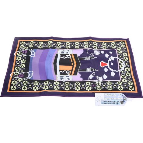 Tapis de Prière Musulman Anti-Dérapant 37x24in Fibre Polyester Résistante, Natte Interactive pour Salat, Tapis de Sol Portable pour Hommes et Femmes (1/5)