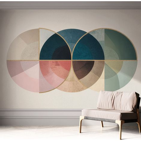 Papier peint autocollant décoratif à motifs pour salon chambre et bureau Tapete adhésif pour décoration Élégance géométrique 312x219 cm (1/5)