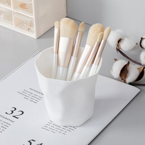 Aufbewahrungsbox für Schminkpinsel, weit zu öffnen, unregelmäßig gefaltete Oberfläche, Pinselorganizer für Badezimmer und Schlafzimmer