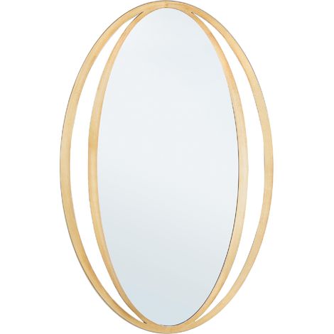 Specchio da parete con cornice in acciaio "Nabila" 51.5x1.5x80 h cm -Oro (1/2)
