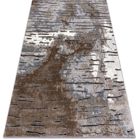 Alfombra moderna COZY 8876 Rio - Structural dos niveles de vellón marrón brown 80x150 cm
