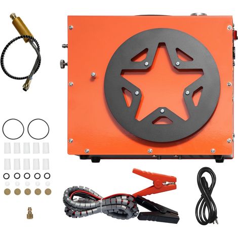 Compresseur d'air PCP portable, 4500PSI/30Mpa, refroidissement intégré eau et ventilateur, arrêt automatique, DC12V/AC230V pour carabine et bouteille de plongée. (1/5)