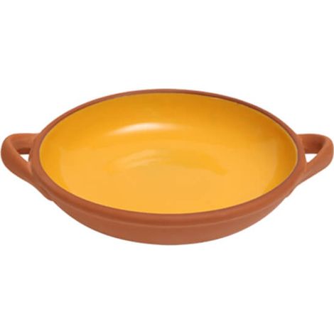 Dexam Sintra Large Glazed Terracotta Tapas Dish Ochre (1/4)