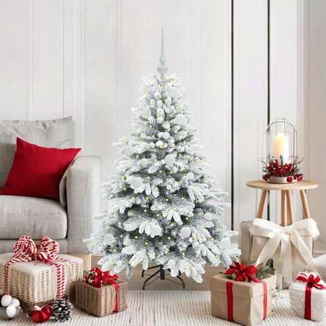 Künstlicher Weihnachtsbaum mit 150 LEDs Weiß 120 cm PE und PVC (1/5)