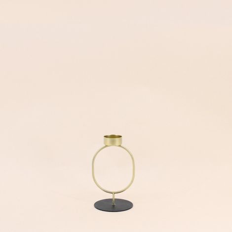 Bougeoir en métal doré 16cm (1/5)