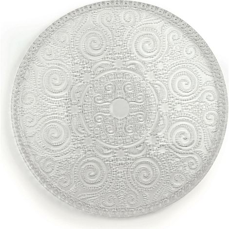Excelsa Arabesque Piatto a Servire, Vetro, Trasparente, 31 x 31 x 1 cm (1/4)