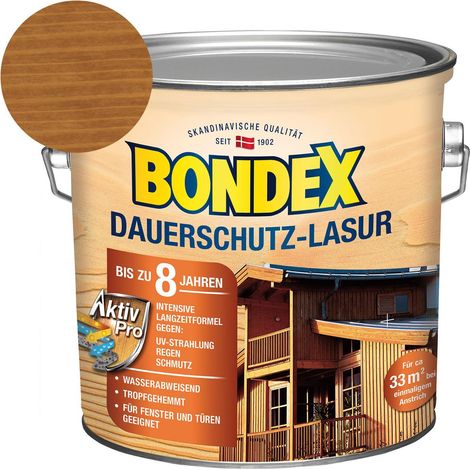 Bondex Dauerschutz Lasur 2,5 l, eiche Holzlasur Schutzlasur Holzschutz Aussen (1/5)