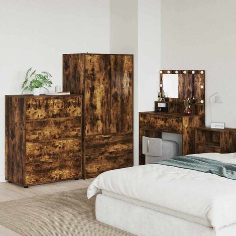 vidaXL Armoires de rangement Chêne fumé 80 x 48 x 105 cm