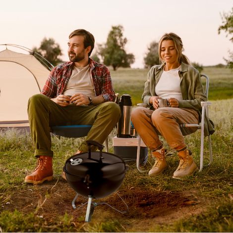 Barbecue a charbon portable 37 cm - ideal pour le camping (1/5)
