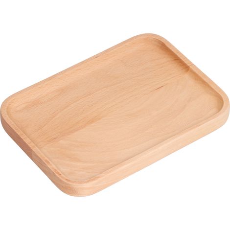 Plateau rectangulaire en bois, plateau à thé, coupe-fruits, verre à eau, assiette à pâtisserie, plat de petit-déjeuner, vaisselle de service (1/5)