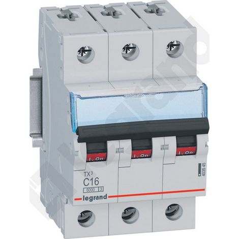 Interruttore automatico 3P C 16A 6kA AC S303 TX3 403545