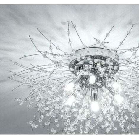 [JAMAIS UTILISÉ] Plafonnier Lustres en Cristal, 6 Lumières G9 Luminaire Plafonnier en Cristal, Lustre Feu D'artifice K9 Cristaux, Chambre (Ampoule non incluse) (1/4)