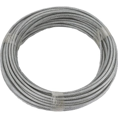 Ruck-Zuck Stahlseil mit PVC-Mantel Seil ø 3/4 mmx20 m für Haltezwecke EN12385