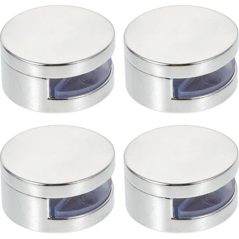Pinces de Fixation 4 Pièces pour Verre en Alliage de Zinc Argenté Fixation de Miroir, Clip de Fixation du Miroir sans Percer, pour Miroir Mural et Verre, Usage Domestique (1/5)