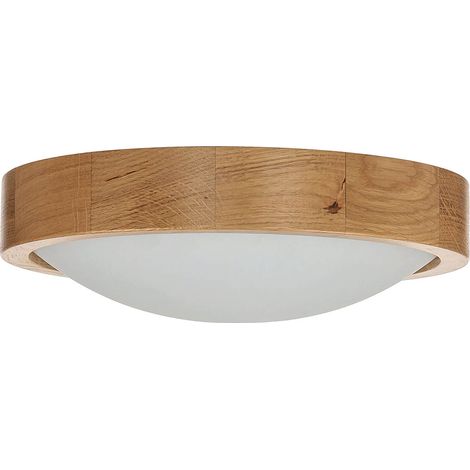 Plafonnier d'intérieur ARBARO en bois de chêne au design moderne rond en style scandinave Ø27 E27 - Chêne (1/5)