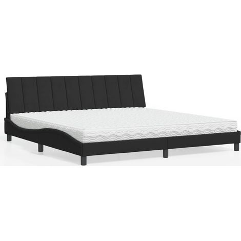 Cama con colchón Hanko terciopelo negro 200x200 cm vidaXL (1/5)