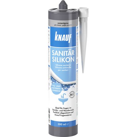 Knauf Sanitär-Silikon zementgrau 300 ml Silikon Sanitär Bad Dusche Dichtstoff
