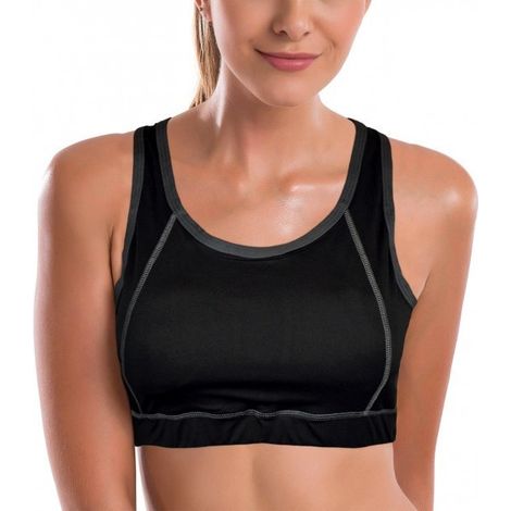 Trade Shop - Sport BH mod. Vanille in fluoreszierenden Farben mit DST16112 Rudern zurück - L-XL Grau