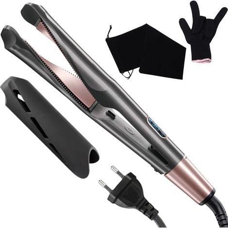 Lisseur 2 en 1 LCD 5 températures en céramique tourmaline 110/220 V (1/4)
