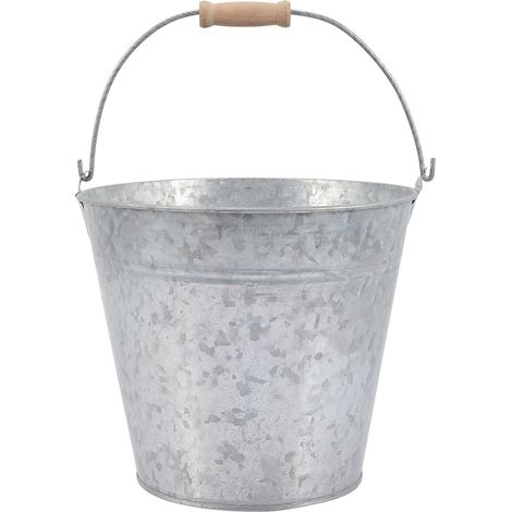 Seau à Fleurs en Métal Rustique pour Jardin et Balcon 20,5x15x20 Cm Vintage Décoratif Contenant pour Composition Plantes Intérieur Extérieur (1/5)