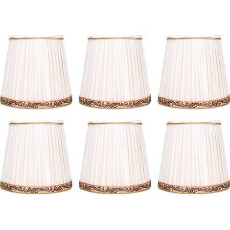Abat-jour en Tissu - Diamètre Supérieur 11,5 cm - Diamètre Inférieur 15,5 cm - Hauteur 14 cm - Pour Ampoule E14 - Lustre Plafonnier Applique Murale - Lot de 6