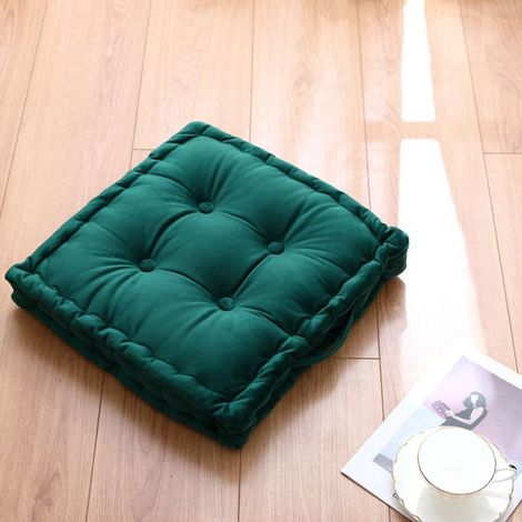 Coussin de Sol avec poignée 45x45cm, Galette de Chaise, Coussin de Chaise rehausseur en suédine,Vert (1/5)