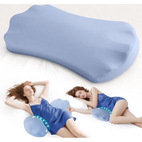 Oreiller ergonomique en mousse à mémoire de forme pour un soutien lombaire optimal et un sommeil réparateur, pour dormir sur le côté ou sur le dos.-AquaForge (1/5)