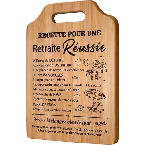 Cadeau Retraite Femme Homme, Planche à Découper en Bambou Raffinée, Cadeau Retraite Femme Unique, Cadeaux Retraite pour Enseignants, Infirmières