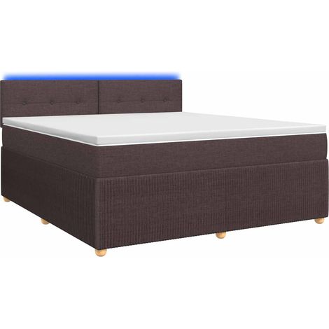 Maison Exclusive - Letto box spring con materasso Marrone Scuro 140 x 190 cm (1/5)
