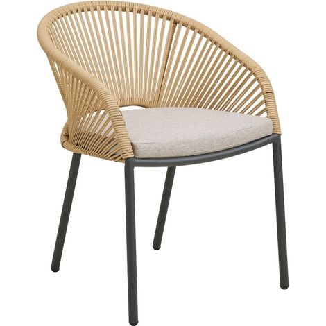 Noomi chaise de jardin avec coussin beige, sable. (1/5)