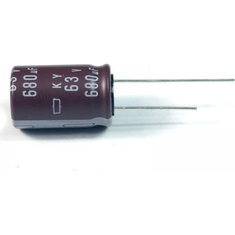 Condensador Electrolitico 680uF 63Vdc Medidas 13x25mm Radial
