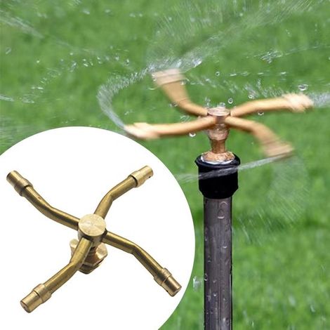 Cabezal de aspersor para césped - Riego ajustable - Riego de jardín - Rotación de 360 grados - 12 x 9 x 6 cm - Cobre (1/5)