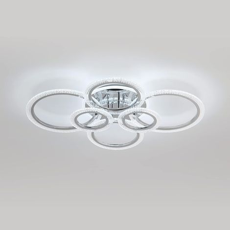 COMELY Plafonnier LED 92W,Lampe de Plafond Modernes avec 6 Anneaux, 9200LM 6500K Plafonnier Blanc Froid pour Salon, Chambre, Cuisine, Couloir, Balcon, Salle à Manger (1/6)