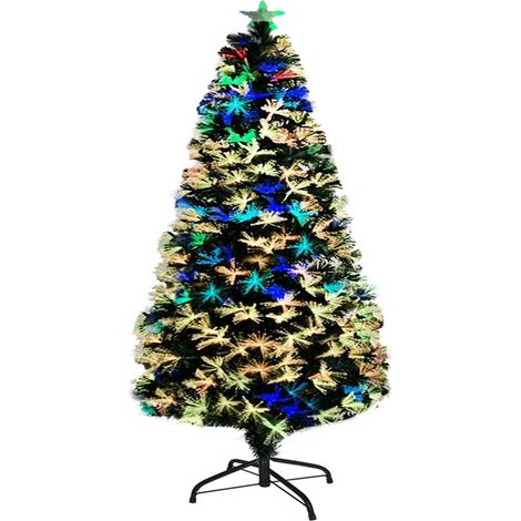 Froadp 210cm LED Weihnachtsbaum Künstlicher Glasfaser Bunt Kiefernnadel Illuminated Tree Leuchtende Weihnachtsbäume mit Farbwechsel Beleuchteter mit 260 LEDs & Zweige (1/5)