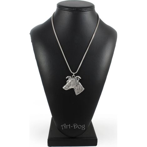 Whippet, Levriero Inglese - collana con ciondolo a forma di cane su catena d'argento, gioiello unico di Art-Dog (1/5)
