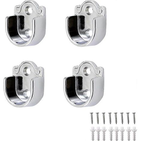 Supports de tringle à rideaux en forme de U de 25 mm pour penderie, compatibles avec les rideaux tubulaires. (1/5)