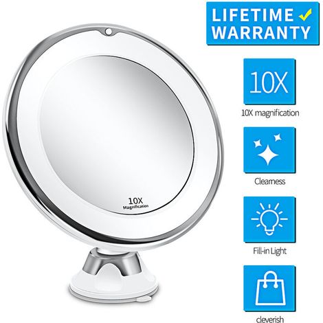 10x magnifying makeup mirror with lights, smart switch (1/5)
