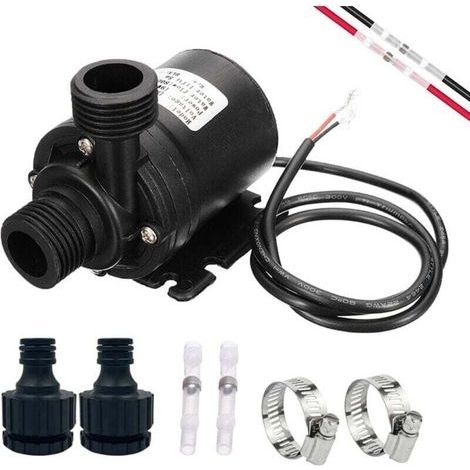 Pompe à Eau Submersible 12V Sans Balais 800L/H 5M pour Piscine Fontaine Solaire Aquarium Bassin (1/4)
