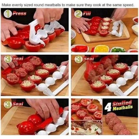 Moule À Boulettes De Viande - ABS Alimentaire - Pour Boulettes Farcies Viande Poisson Végétariennes - 1 Pièce (1/4)