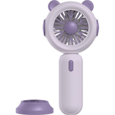 Ventilateur portable rechargeable par USB - Petit ventilateur alimenté par piles AA avec 3 vitesses, idéal pour les voyages et le bureau. (1/4)