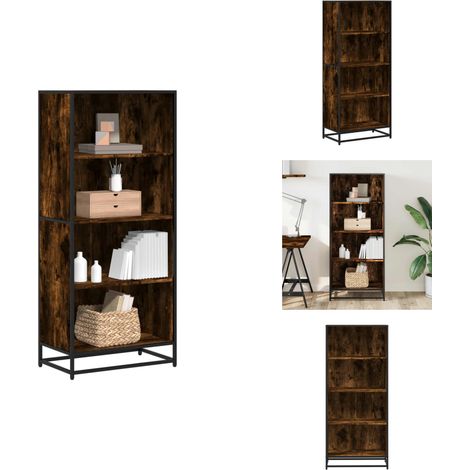 Bibliothèque chêne fumé 60x35x139 cm bois d'ingénierie - Bibliothèque - Bibliothèques - Étagère À Livres - Armoire De Rangement (1/5)