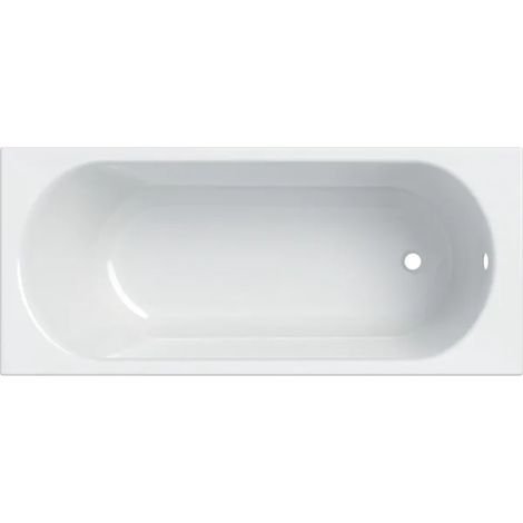 Geberit – Baignoire simple acrylique 160x70 cm – Capacité 180 litres – Piétement réglable – Robinetterie sur plage ou murale